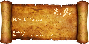 Mák Janka névjegykártya